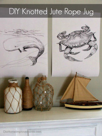 Ballard Designs Knotted Jute Rope Jug Knockoff