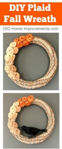 DIY Plaid Fall Wreath with Rosette Flowers