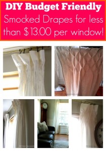 DIY Smocked Curtains make from Sheets & Drop Cloths