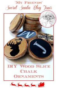 2014 Secret Sant Blog Tour - DIY Wood Slice Chalk Ornaments