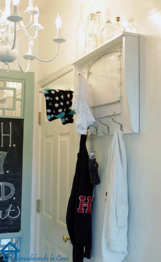 DIY Laundry Shelf with Hooks