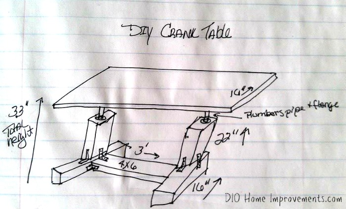 DIY Faux Crank Table - DIO Home Improvements